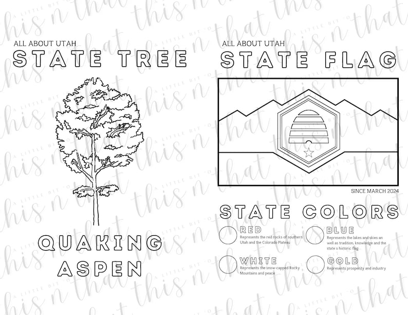 Printable Learning Packet, All About Utah Coloring Pages, State Facts ...