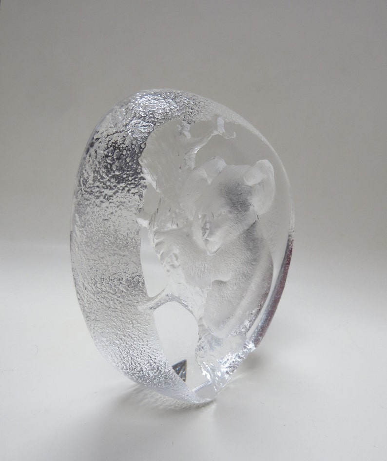 Mats Jonasson Signed Full Lead Crystal Paperweight Large Etsy