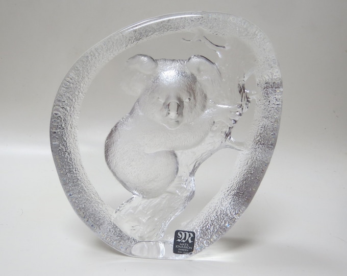 Mats Jonasson Signed Full Lead Crystal Paperweight Large Etsy