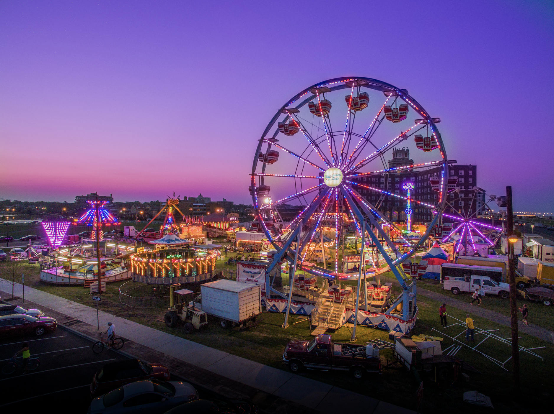 Carnival at Night 2 Asbury Park, New Jersey Aerial Photography