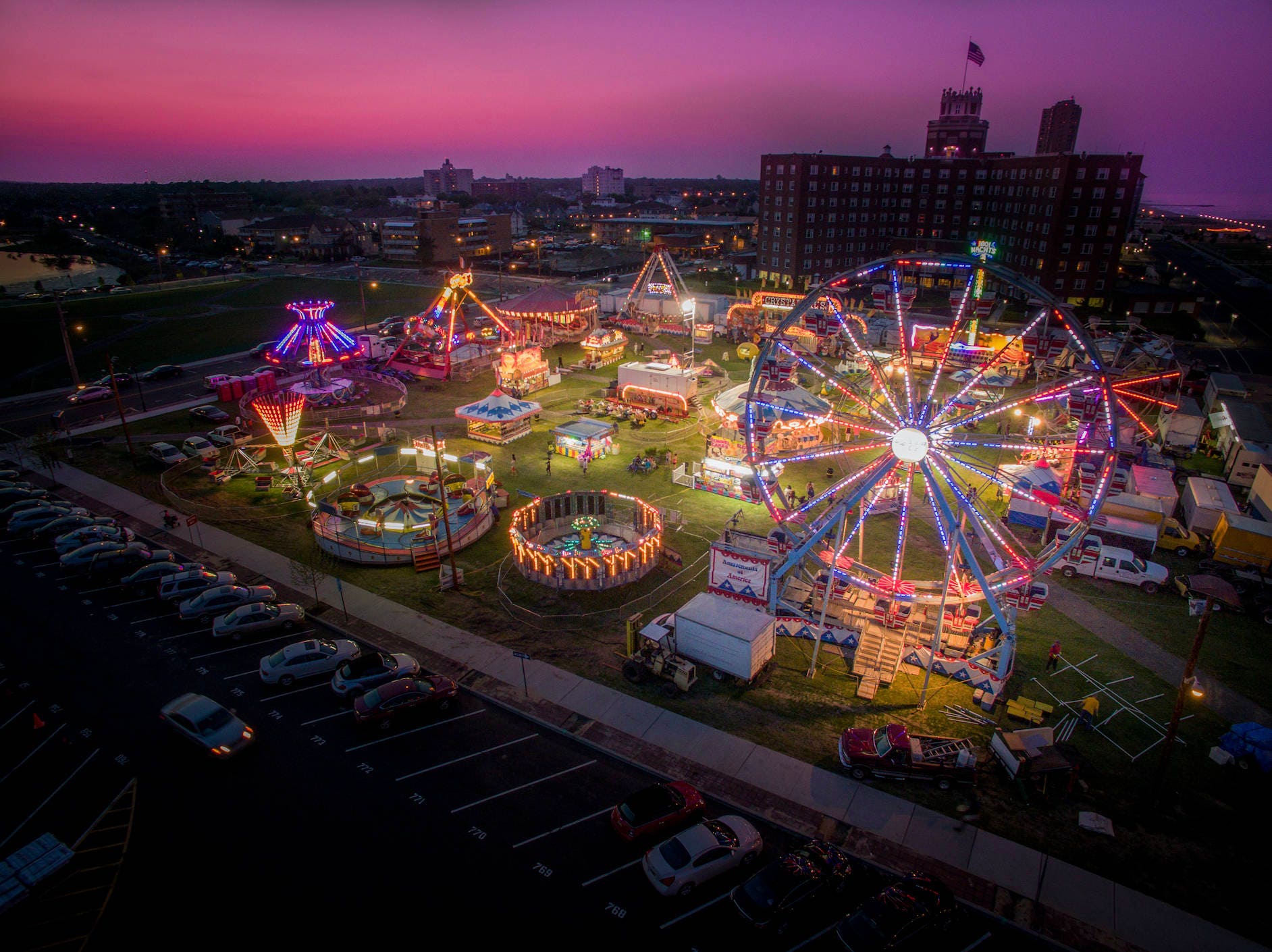 Carnival at Night 1 Asbury Park New Jersey Aerial Etsy