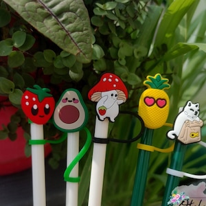 20PCS PVC Cute Straw Topper Plant Fruit Series Straw Charms Banana  Strawberry Kawaii Reusable Disposable Plastic Straw Cover - AliExpress