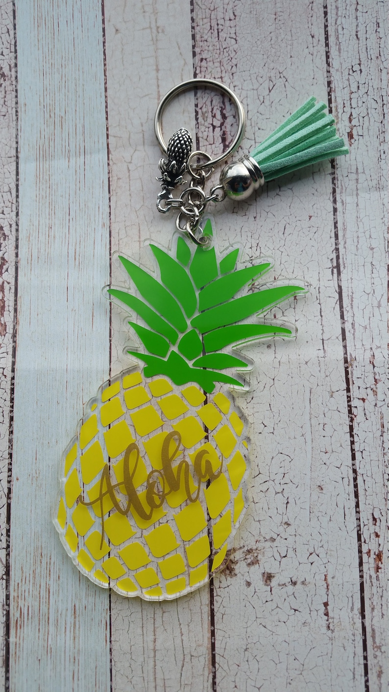 Pineapple Keychain. Aloha Beaches. Hawaii Beach Life Summer Etsy