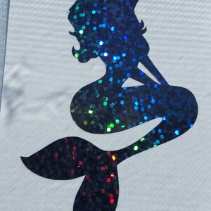 Mermaid Decal, Mermaid Car window sticker. RTIC YETI vinyl decal. Holographic glitter decal. Laptop sticker. Beach life. Aloha Beaches. image 9