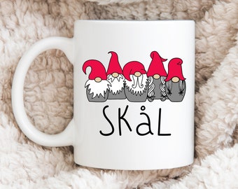 Swedish Mug, Swedish Coffee Cup, Swedish Coffee Mug, Swedish Tomte Gnome Mug, Skål Mug, Norwegian Mug, Scandinavian Coffee Cup, Tomte Nisse