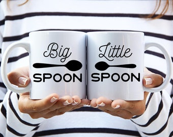 Big Spoon Little Spoon Mugs, Funny Couples Mugs, Couples Mug Set, His and Hers Mugs Set, Cute Couple Mugs, Couples Valentines Mug Set