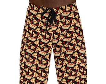 Pizza Pajama Pants, Pizza Valentine Pajamas, Men's Pizza Pajamas, Pizza PJ Pants, Pizza Pajama Bottoms, Pizza PJs, Valentines Pizza Pajamas