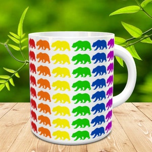Gay Bear Mug, Gay Bear Cup, Gay Bear Pride, Gay Pride Mug, Gay Bear Print, Gay Mug Boyfriend, Rainbow Bear LGBT Pride, Rainbow Pride Mug