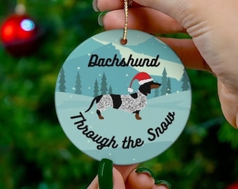 Piebald Dachshund Ornament, Wiener Dog Ornament, Dachshund Christmas Ornament, Funny Daschund Ornaments, Daschund Ornament, Doxie Ornaments