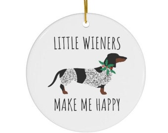 Piebald Dachshund Ornament, Wiener Dog Ornament, Piebald Dachshund Christmas Ornament, Funny Daschund Ornaments, Piebald Dachshund Gifts