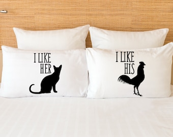 Funny Pillow Covers - Funny Pillowcases - Couples Gift Set - Funny Pillow Cases - Funny Anniversary Gifts - Husband and Wife Bedroom Decor