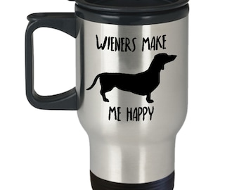 Dachshund Mug - Dachshund Travel Mug - Travel Mug Funny - Stainless Steel Travel Mug - Gifts For Dog Lovers - Travel Coffee Mug Accessories