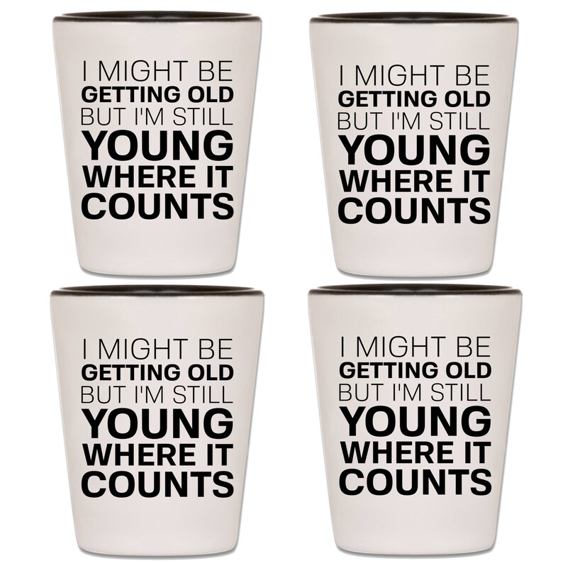 Funny Shot Glasses for Men Over the Hill Gag Gift Etsy