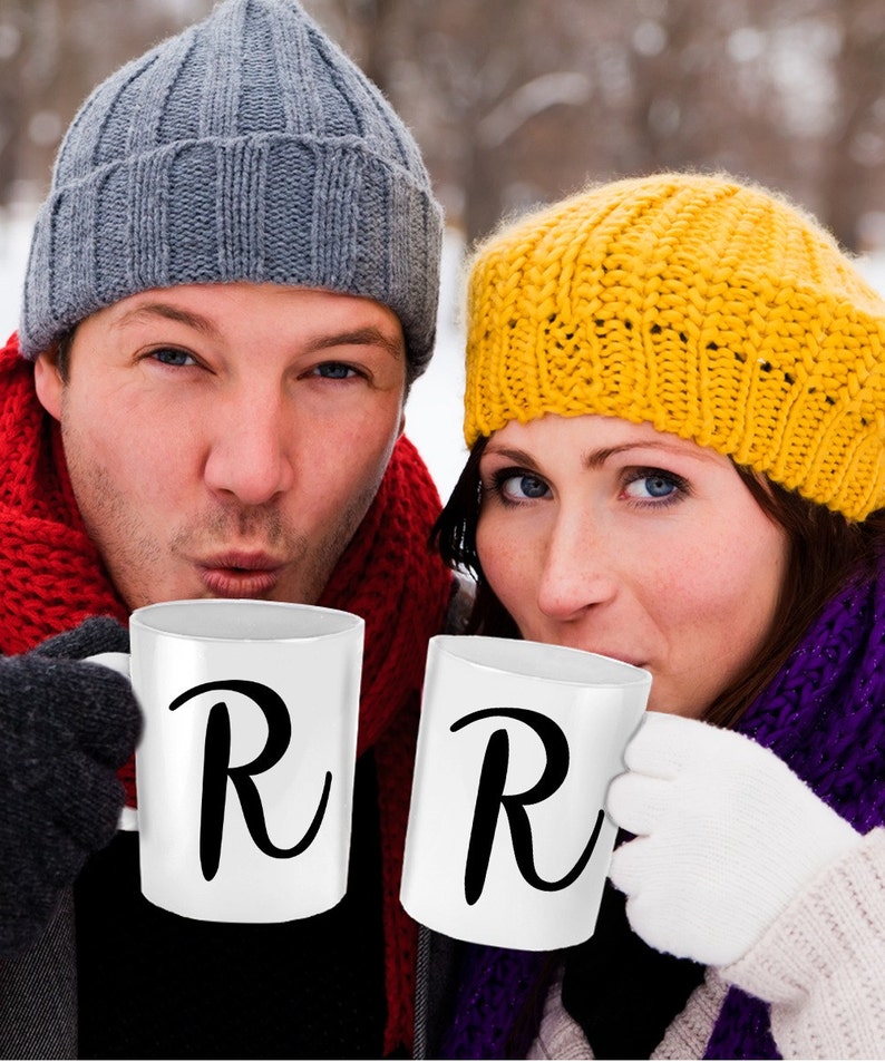 Initial Mug Monogram Gifts With Letter R Cute Name Coffee Etsy
