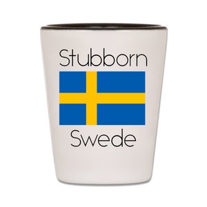 Swedish Shot Glass - Sweden Shot Glass - Scandinavian Shot Glasses - Swedish Humor - Swedish Gift Items - Swedish Xmas Gifts - Sverige Flag