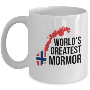 Mormor Mug - Norwegian Coffee Cup - Norwegian Coffee Mug - Norway Coffee Mug - Norway Coffee Cup - Norway Gifts - Norwegian Christmas Gifts