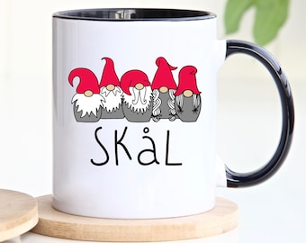 Swedish Tomte Gnome Mug, Swedish Coffee Cup, Swedish Mug, Swedish Coffee Mug, Skål Mug, Norwegian Mug, Scandinavian Coffee Cup, Tomte Nisse