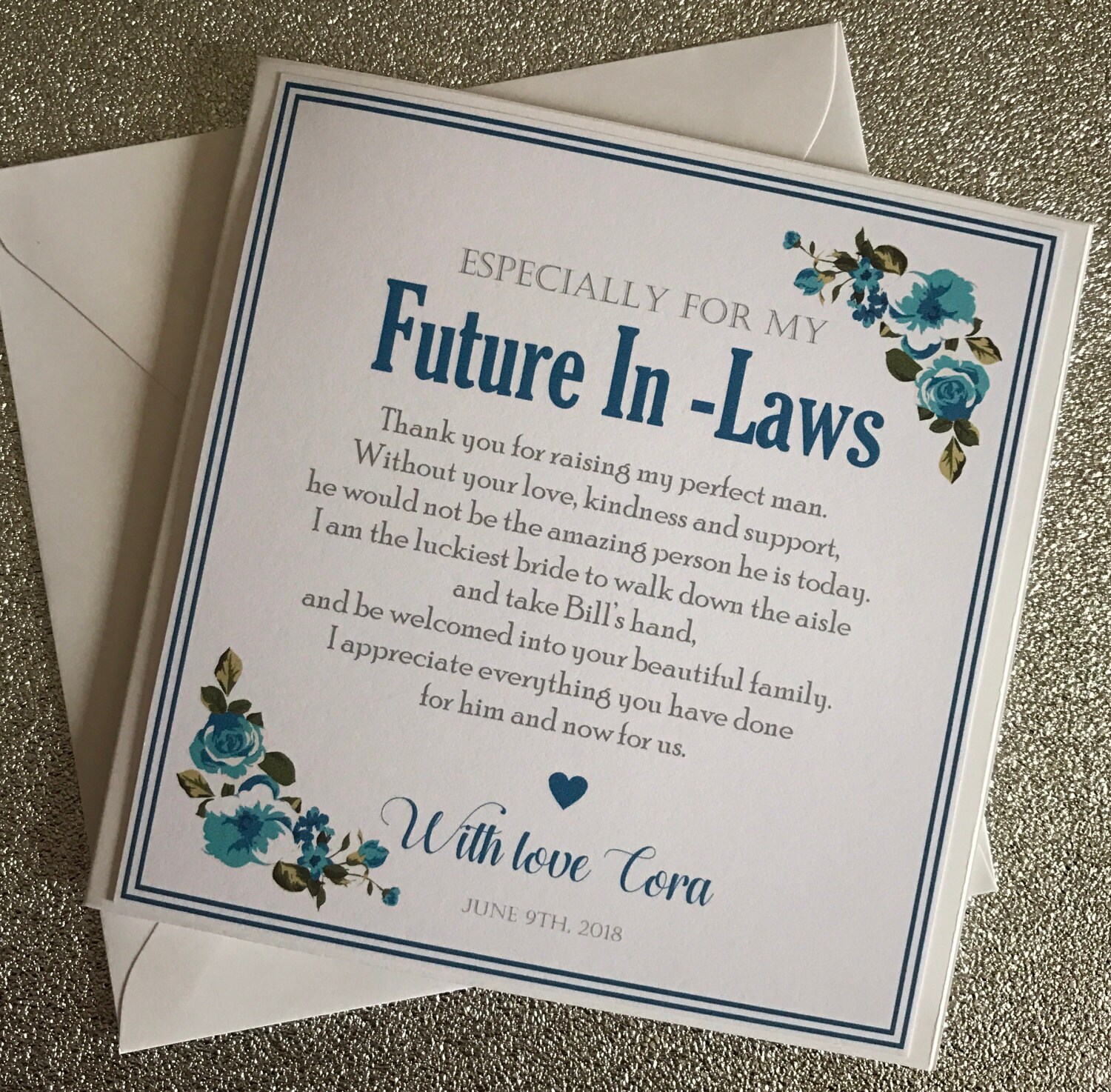 To My Future InLaws InLaws Personalised Wedding Card To Etsy
