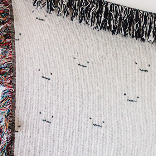 IT'S OK Woven Throw Blanket Black and off White Throws Etsy