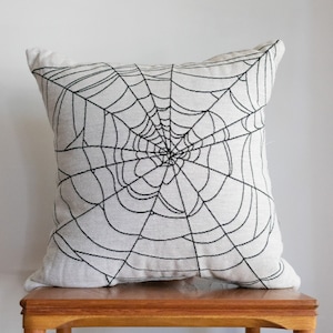 Halloween Pillow: White Spiderweb Throw Pillow, Creepy Cushion,  Quirky Fun Cushion