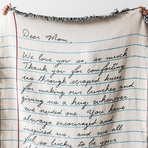 Love Letter Blanket Personalized Gift for Mom Handwriting Etsy