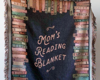 Book Lover's Blanket: Cozy Custom Gift, Mom Dad, Teacher Grandma Auntie Present, Unique Woven for Library, Reading Romance Mystery Fiction,