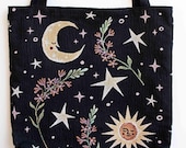 Tapestry Bag: Dinosaur Tote, Cute Kawaii Dark, Woven