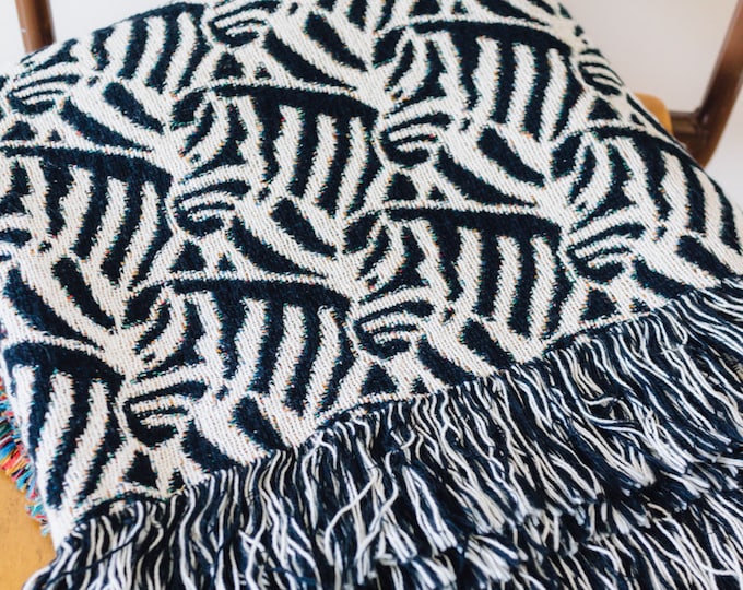 Zebra Print Blanket: Throw Blanket for Animal Print Decor, Gift For Animal Lover, Maximalism, Black and Off White, Unique & Whimsical