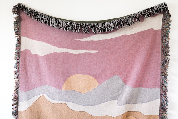 Pink woven throw hot sale