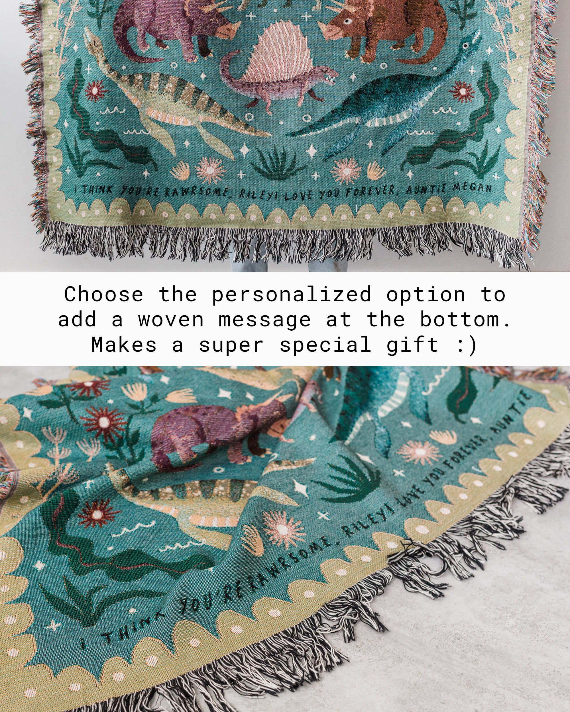 Books and Blooms Blanket: Personalized Gift for Fantasy Reader, Woven Gift for Her, Cozy Dark Academia