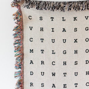 Mom Blanket: Word Search Mother's Day Gift, Puzzle Gift for Mom under 100, Home Decor Woven Textile Birthday Present, Cozy Warm Present image 8