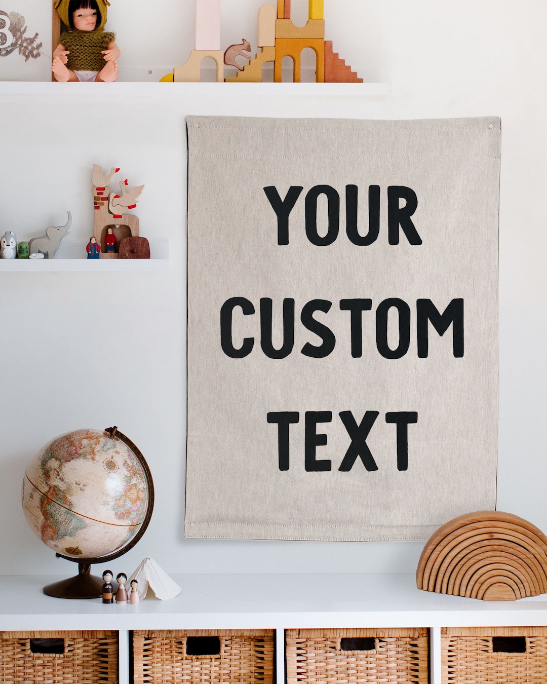 Personalized Woven Tapestry Custom Wall Hanging, Large Boho Wall Art