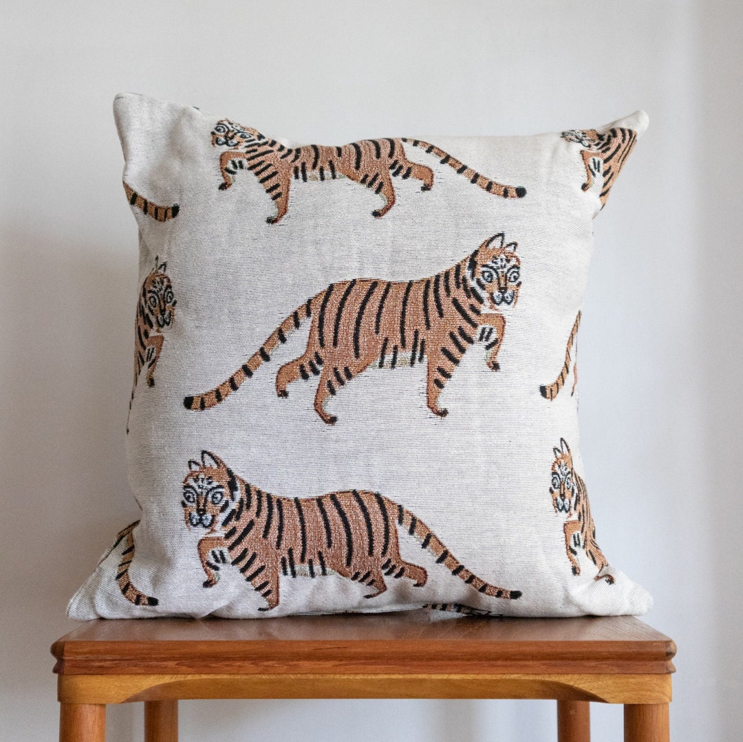 Wild Elegance Tiger Print Square Pillow - Bold Home Accent
