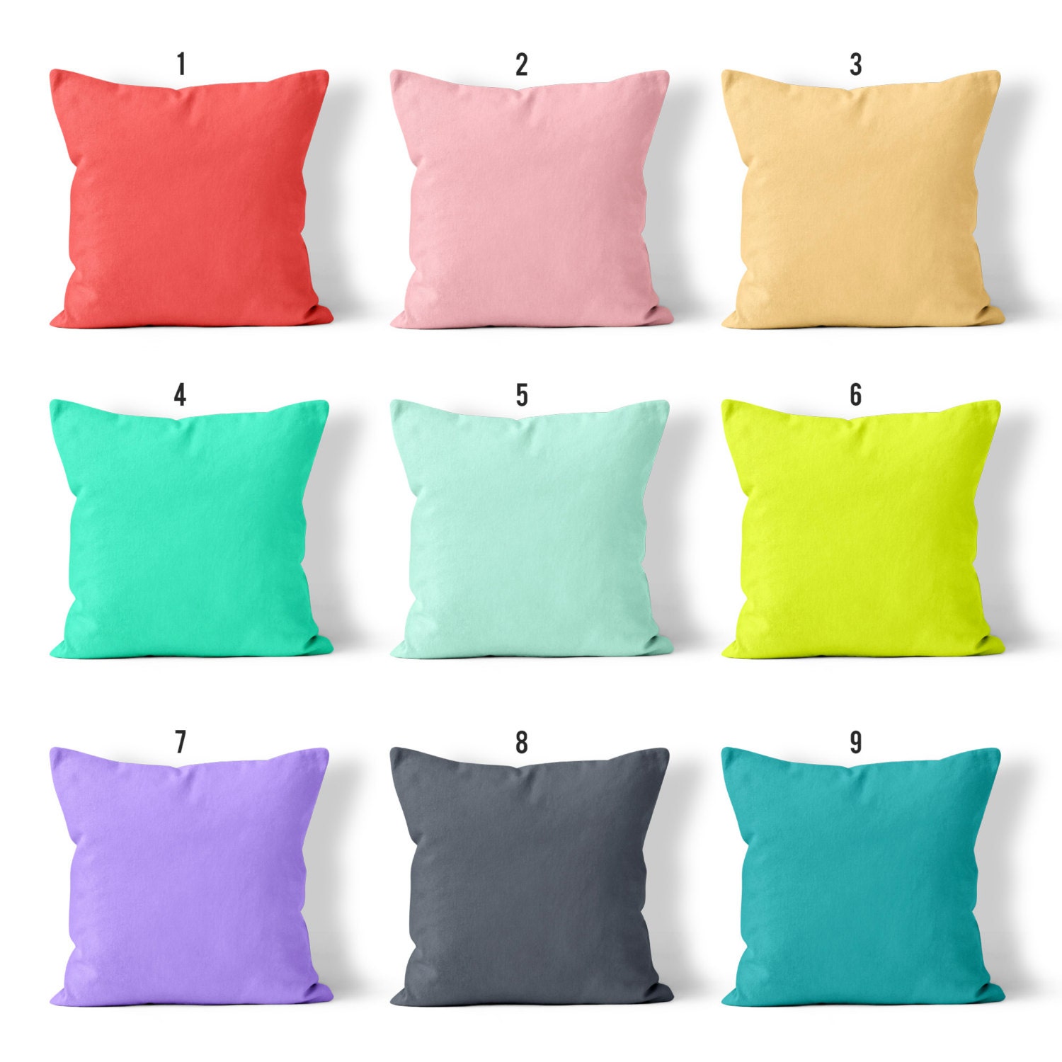 Bright Pillows Solid Throw Pillow Neon Throw Pillow Pink Etsy