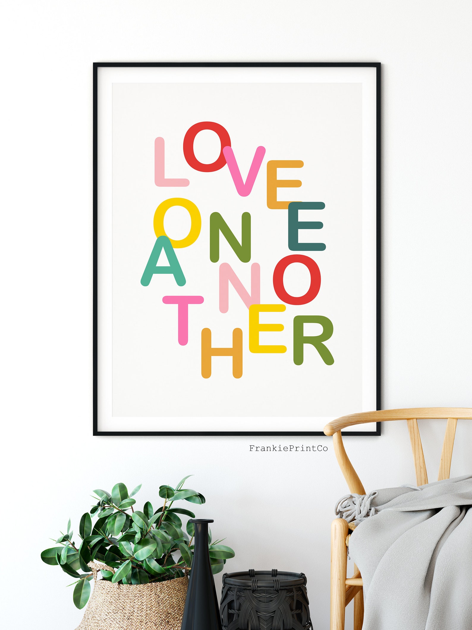 Love One Another Printable Typography Art Print for Office Etsy
