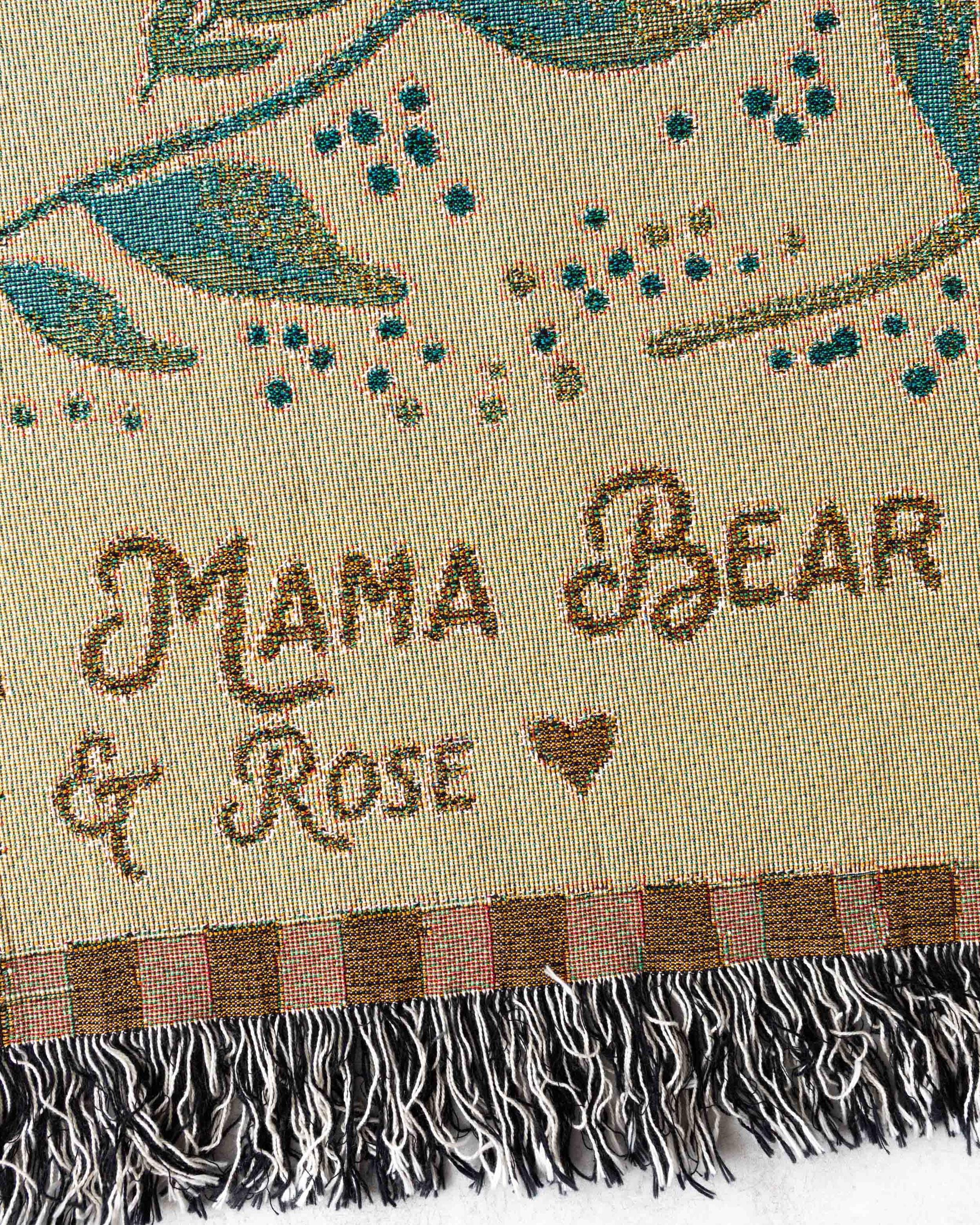 Mothers Day Gift: Mama Bear Blanket, Present for Mom from Kids, Unique Thoughtful Birthday Christmas, Personalized Custom Woven Throw