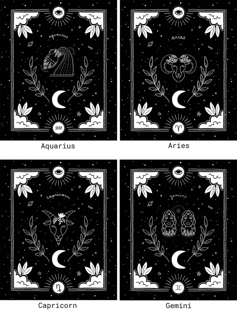 Zodiac Blanket: Horoscope Astrology Gift, Celestial Dorm Bedroom Decor, Cancer Libra Taurus Virgo Sagittarius Leo Gemini Aries Aquarius image 6