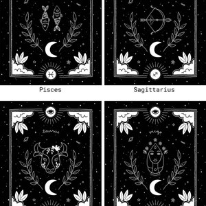 Zodiac Blanket: Horoscope Astrology Gift, Celestial Dorm Bedroom Decor, Cancer Libra Taurus Virgo Sagittarius Leo Gemini Aries Aquarius image 8