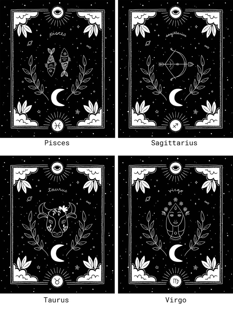 Zodiac Blanket: Horoscope Astrology Gift, Celestial Dorm Bedroom Decor, Cancer Libra Taurus Virgo Sagittarius Leo Gemini Aries Aquarius image 8