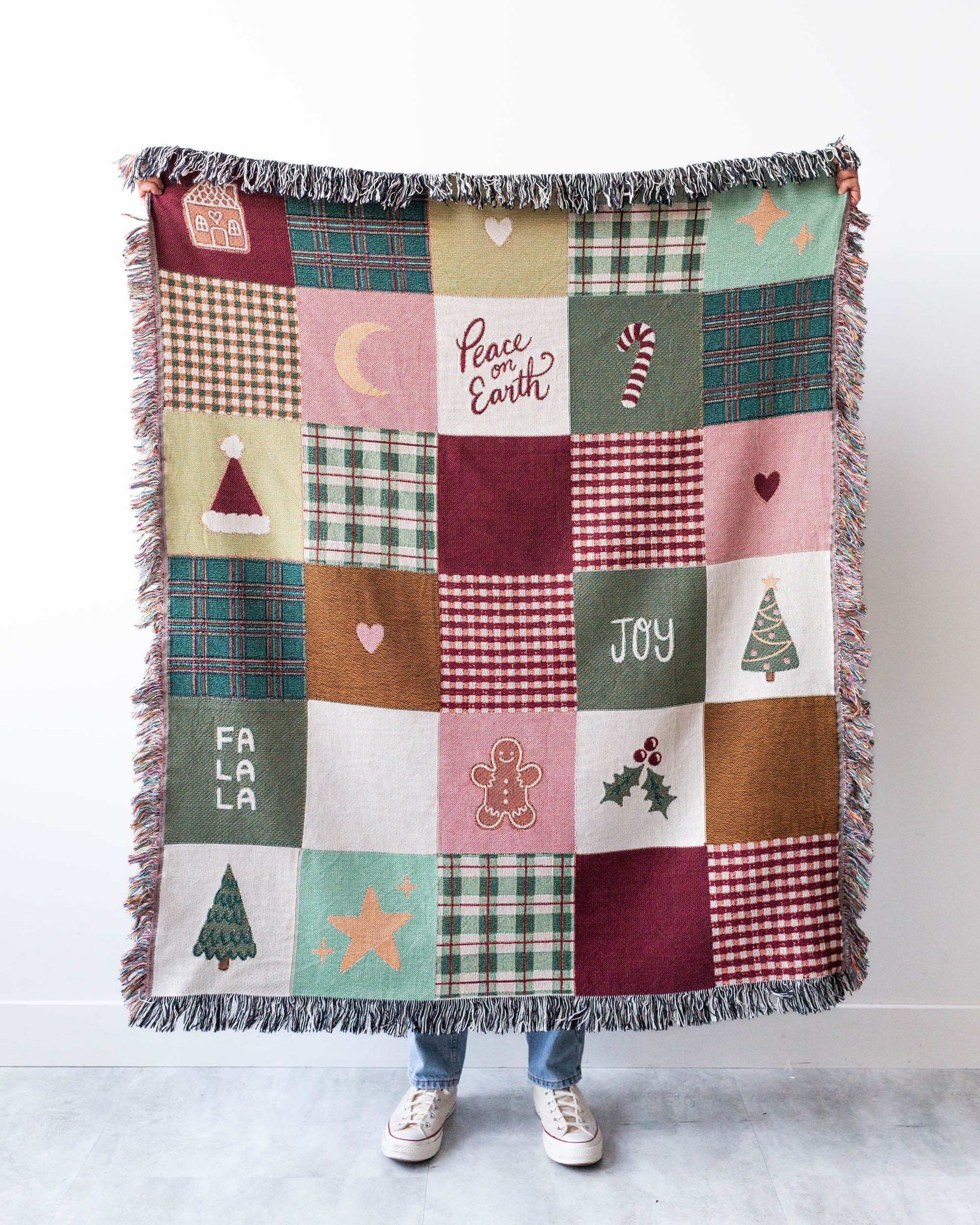 Christmas Blanket: Granny Square Patchwork Quilt Style, Cute