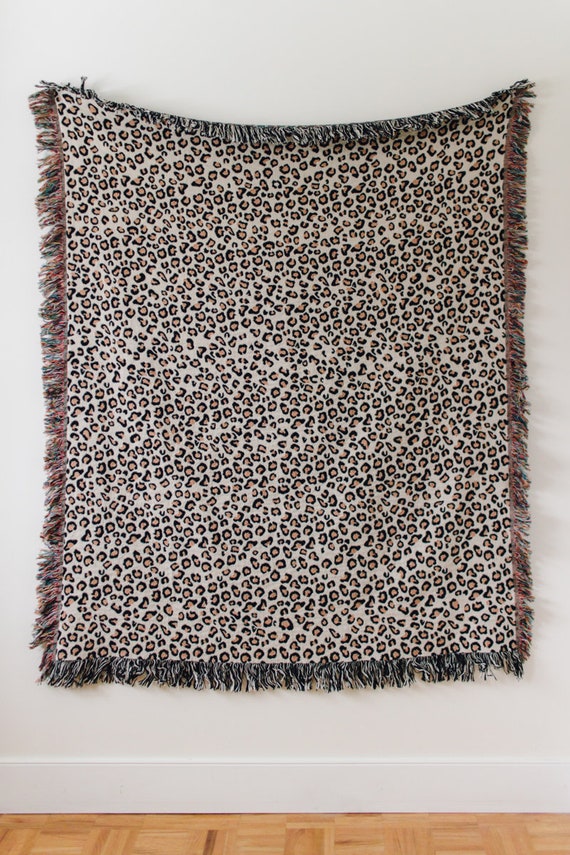Leopard Print Blanket 100% Cotton Woven Throw Blanket - Etsy Leopard Print Blanket 100% Cotton Woven Throw Blanket - Etsy