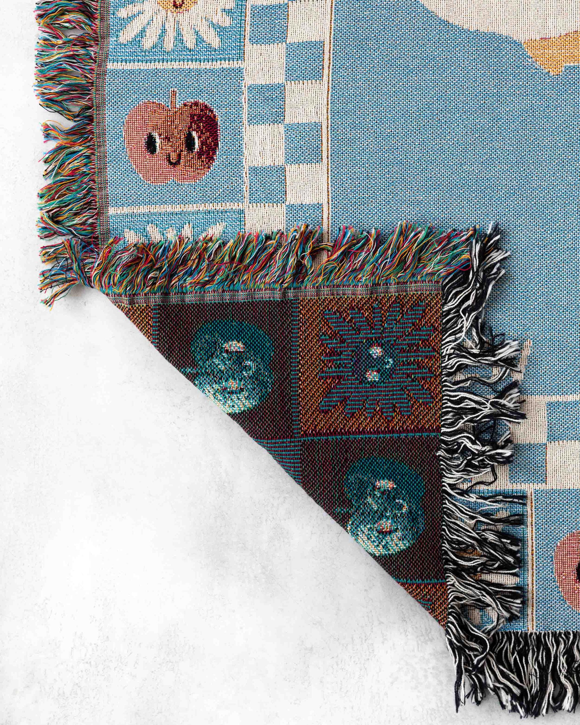 Cute Goose Blanket: Baby Blue Checker Decor, Kawaii Animal Gift, Pastel Farmhouse Country, Cottagecore Kid Bedding, Boy Girl Eclectic Unique