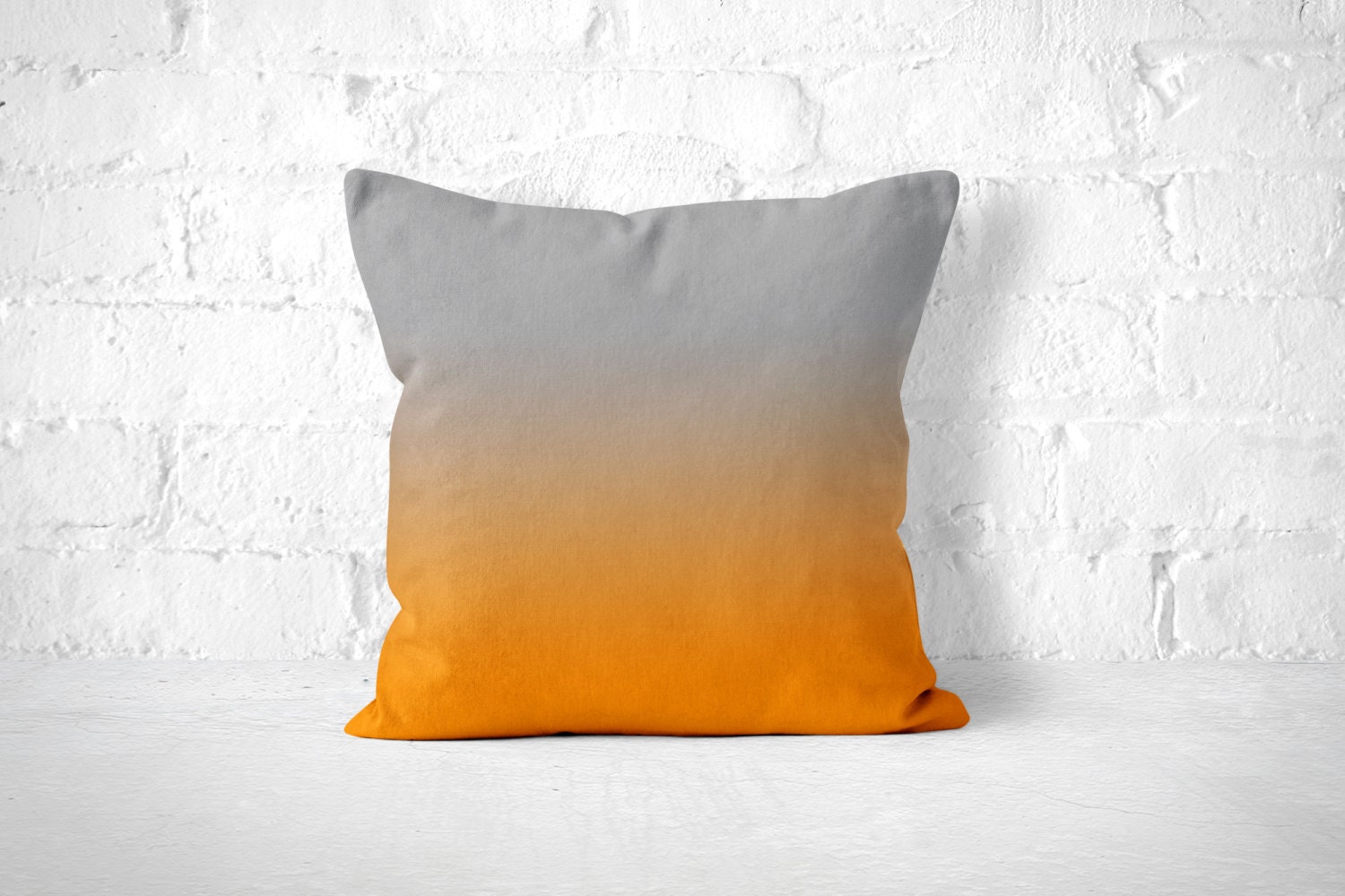 Orange Grey Throw Pillow Ombre Throw Pillow Orange Accent Etsy