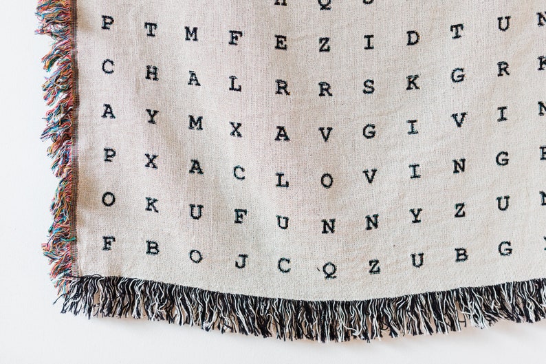 Mom Blanket: Word Search Mother's Day Gift, Puzzle Gift for Mom under 100, Home Decor Woven Textile Birthday Present, Cozy Warm Present image 7