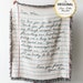 Love Letter Blanket: Personalized Gift for Mom, Woven Handwriting Custom Throw for Dad or Men, Mother’s Day, Grandparent, Cotton Anniversary 
