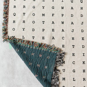 Word Search Blanket Unique Gift for Dad, Father's Day Present, Puzzle Lover Throw Blanket, Christmas Gift for Grandparents, Friend image 8