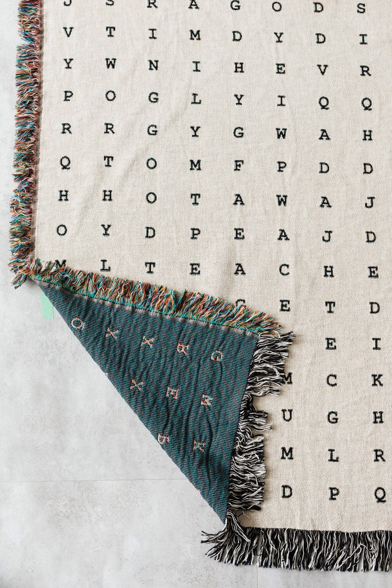 Word Search Blanket Unique Gift for Dad, Father's Day Present, Puzzle Lover Throw Blanket, Christmas Gift for Grandparents, Friend image 8