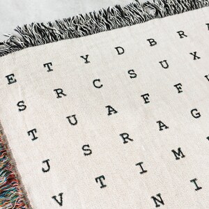 Word Search Blanket Unique Gift for Dad, Father's Day Present, Puzzle Lover Throw Blanket, Christmas Gift for Grandparents, Friend image 6