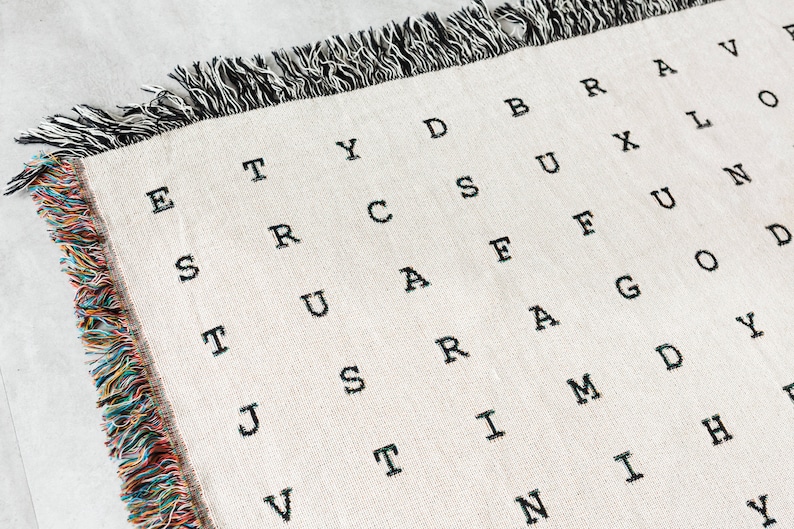 Word Search Blanket Unique Gift for Dad, Father's Day Present, Puzzle Lover Throw Blanket, Christmas Gift for Grandparents, Friend image 6