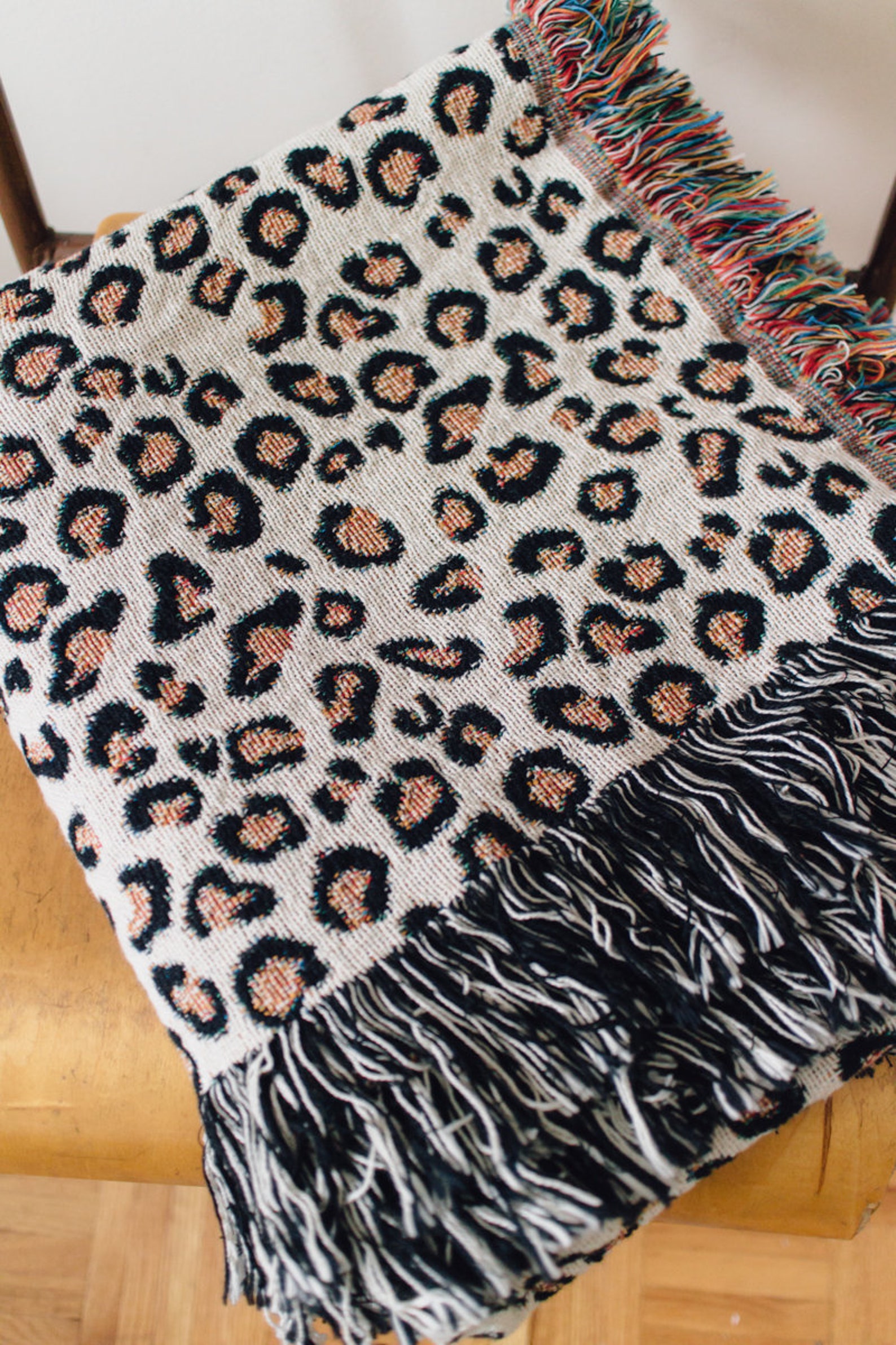 Leopard Print Blanket 100 Cotton Woven Throw Blanket Etsy